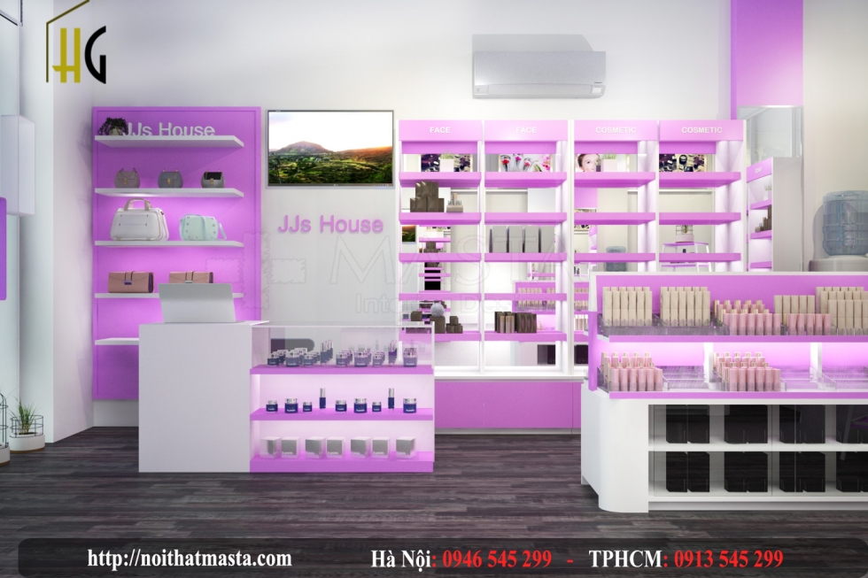 Thiết kế cửa hàng mỹ phẩm - chị Hoa tại Gò Vấp - TP.HCM